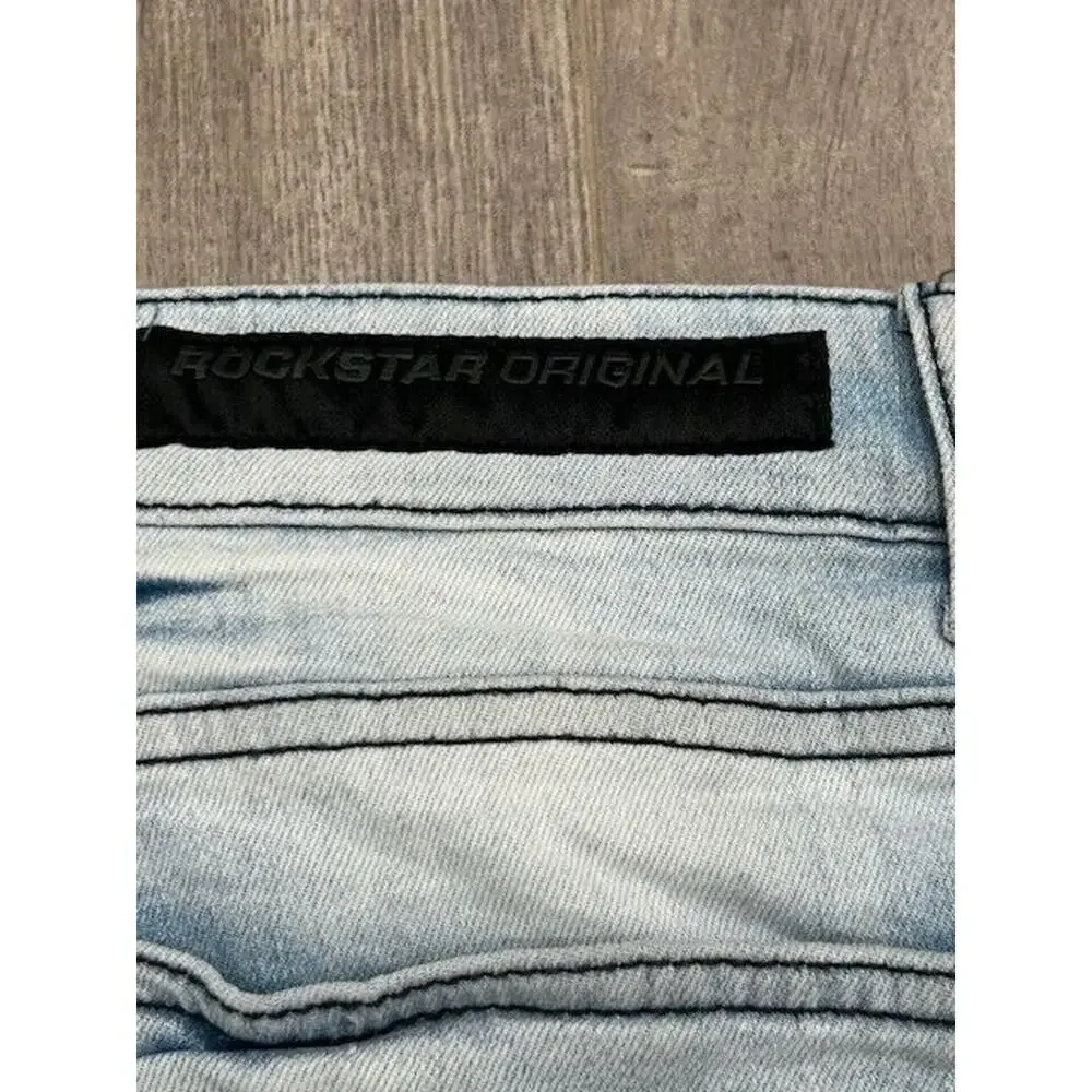 Rockstar Original Mens Stacked Flare Denim‎ Jeans Shake Blue 32 NWT Streetwear